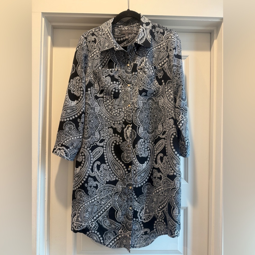 The Limited Monochrome Paisley Blouse Dress